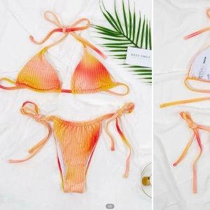 SHEIN Velvet Ombré Orange Bikini — NEVER WORN